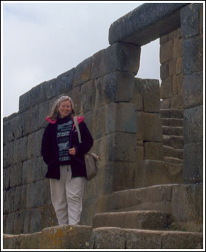 Lisa Rankin at Ingapirca, Ecuador's principal Inka site, during her MA research in 1999